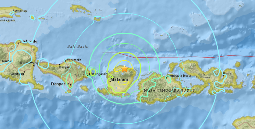 Pusat Gempa 7 SR Lombok Utara