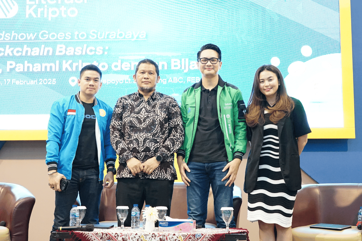 CMO Tokocrypto, Wan Iqbal sebagai panelis dalam rangkaian kegiatan roadshow Bulan Literasi Kripto (BLK) 2025 di kota Surabaya. Sumber: Tokocrypto.